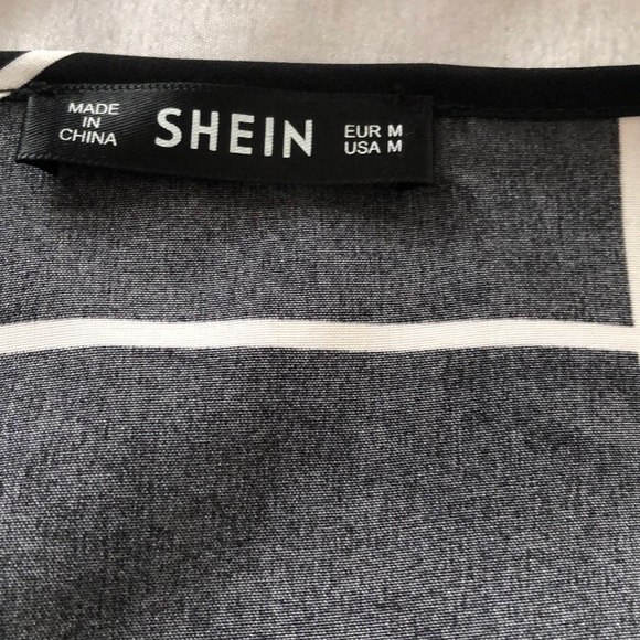 2/30🌻Black &White large check dress/top long sleeve M - Picture 2 of 4